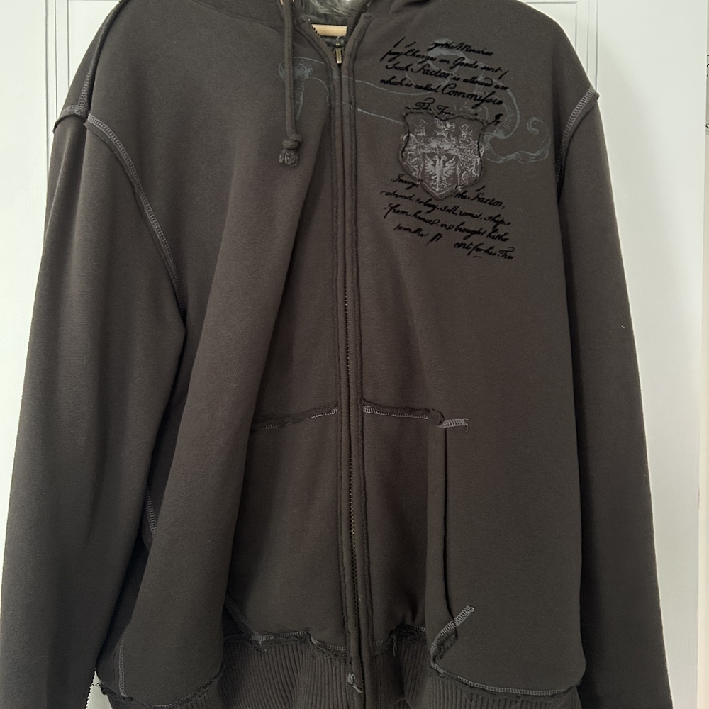 American Rag Black Bomber Jacket with Ribbed Cuffs